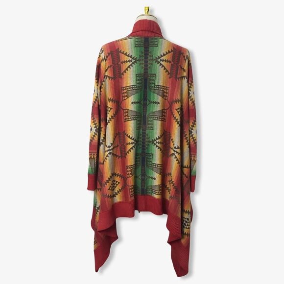 Ralph Lauren Womens Aztec Cardigan Sweater L/XL Shawl Collar Flaw - Picture 3 of 15